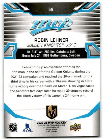 2022-23 Upper Deck MVP Robin Lehner Vegas Golden Knights #69