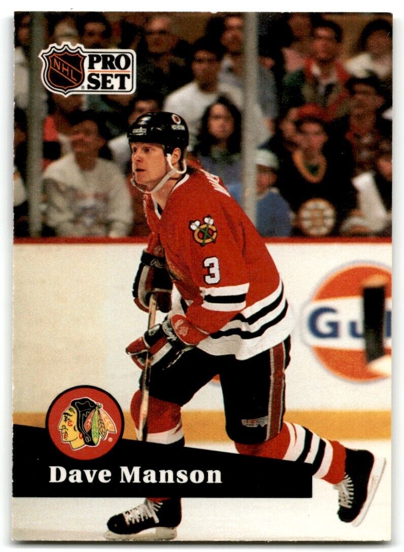 1991-92 Pro Set Dave Manson Chicago Blackhawks #41