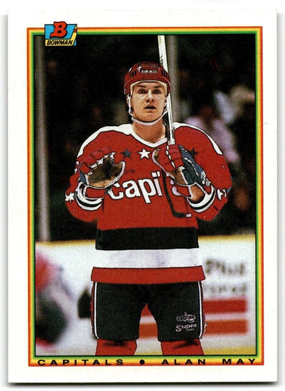 1990-91 Bowman Alan May Rookie Washington Capitals #78