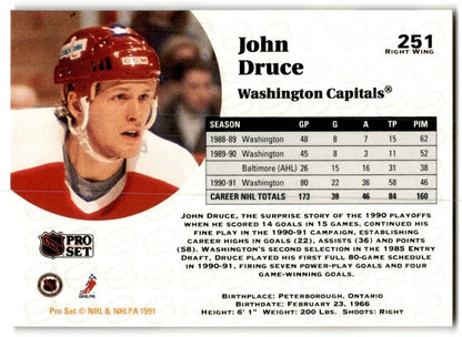 1991-92 Pro Set John Druce Washington Capitals #251