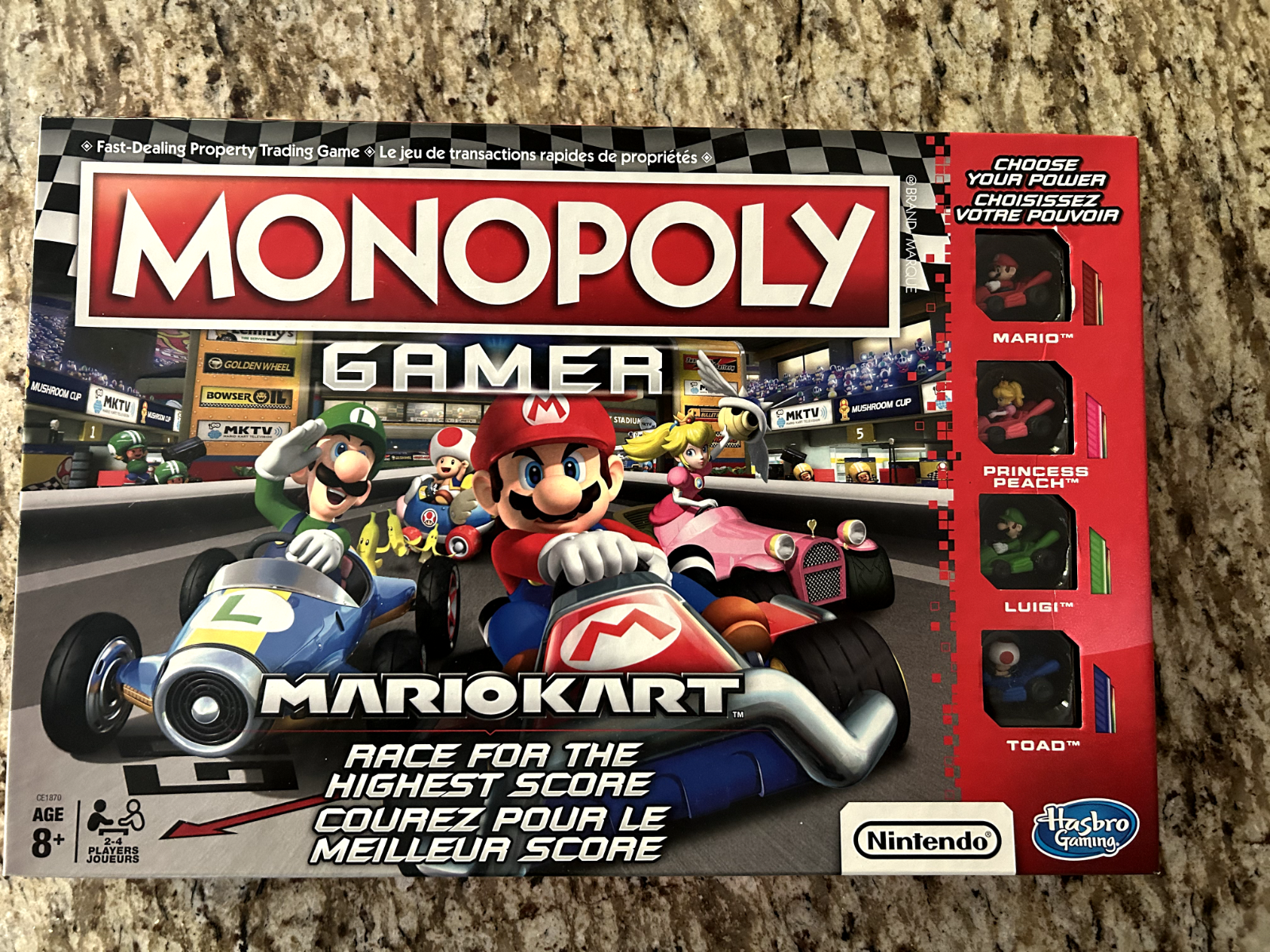 Monopoly Mario Kart Complete Board Game English & French Nintendo Hasbro USED