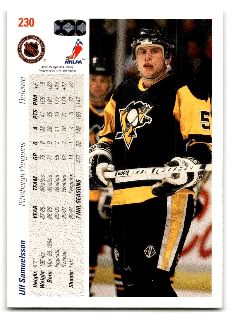 1991-92 Upper Deck Ulf Samuelsson Pittsburgh Penguins #230