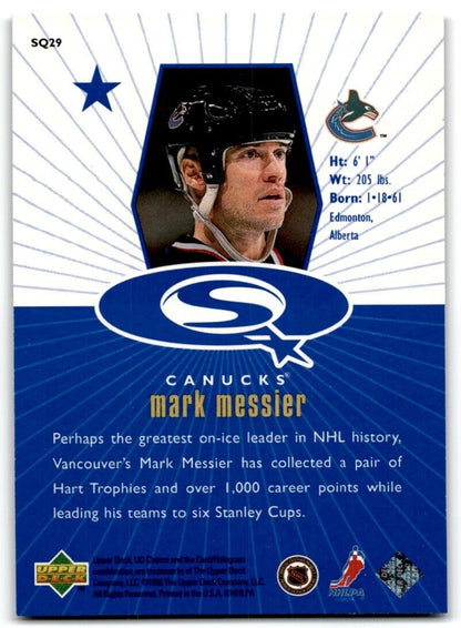 1998-99 UD Choice StarQuest Blue Mark Messier Vancouver Canucks #SQ29