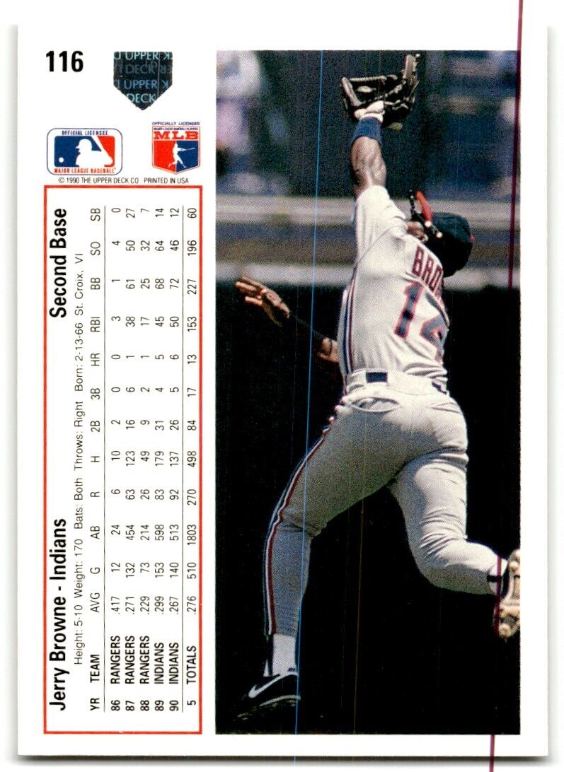 1991 Upper Deck Jerry Browne Cleveland Indians #116