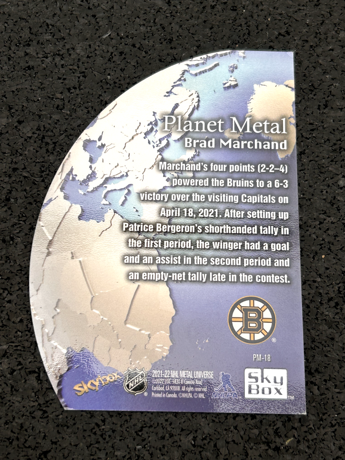 2021-22 Brad Marchand Planet Metal Skybox Metal Universe PM-18