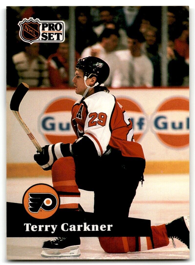 1991-92 Pro Set French Terry Carkner Philadelphia Flyers #173