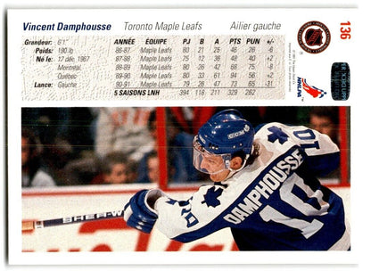 1991-92 Upper Deck Vincent Damphousse Toronto Maple Leafs #136