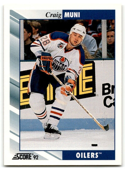 1992-93 Score Craig Muni Edmonton Oilers #81