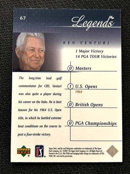 2001 Upper Deck Golf Legends Ken Venture card #67