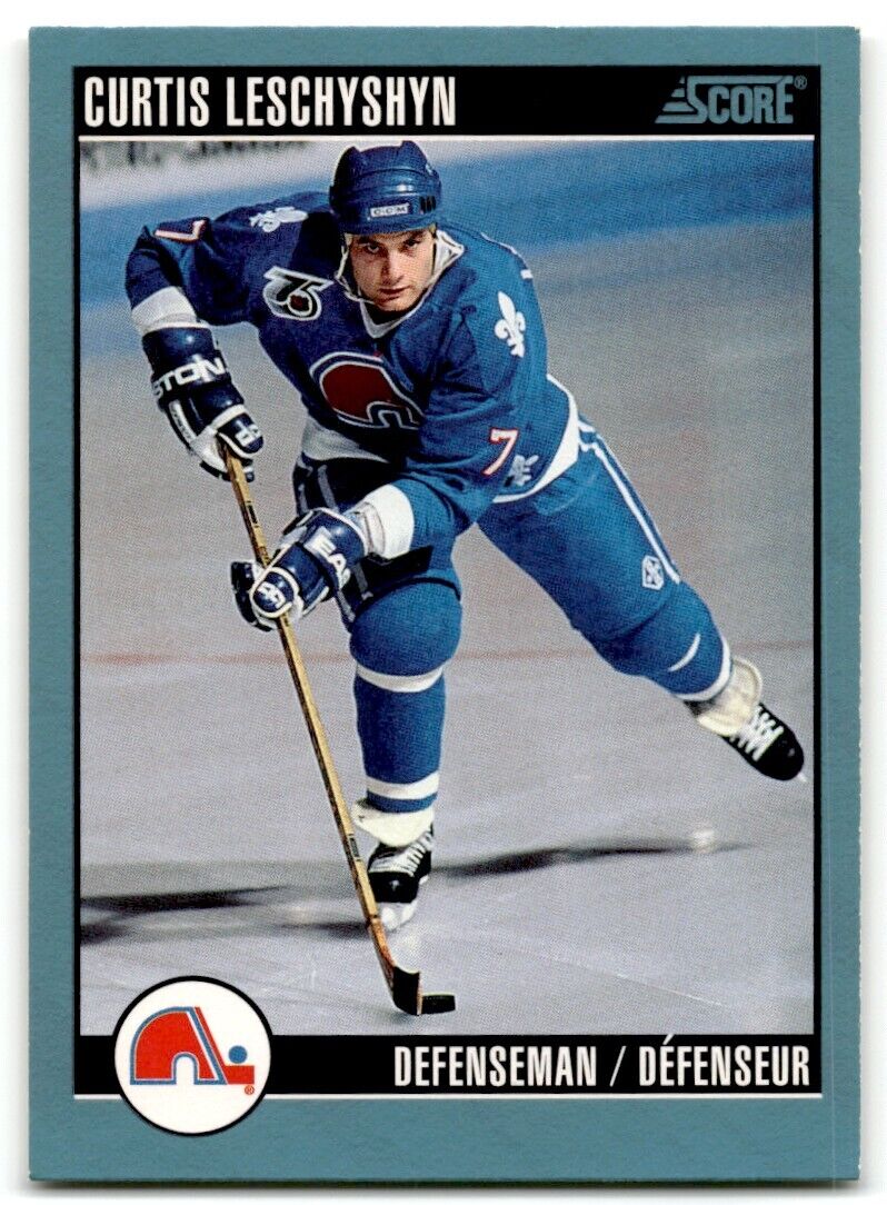 1992-93 Score Curtis Leschyshyn Quebec Nordiques #87