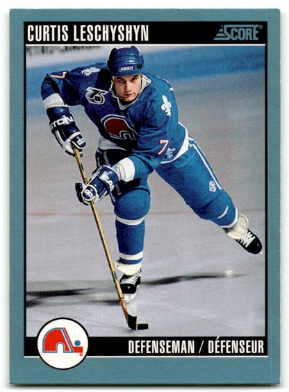 1992-93 Score Curtis Leschyshyn Quebec Nordiques #87