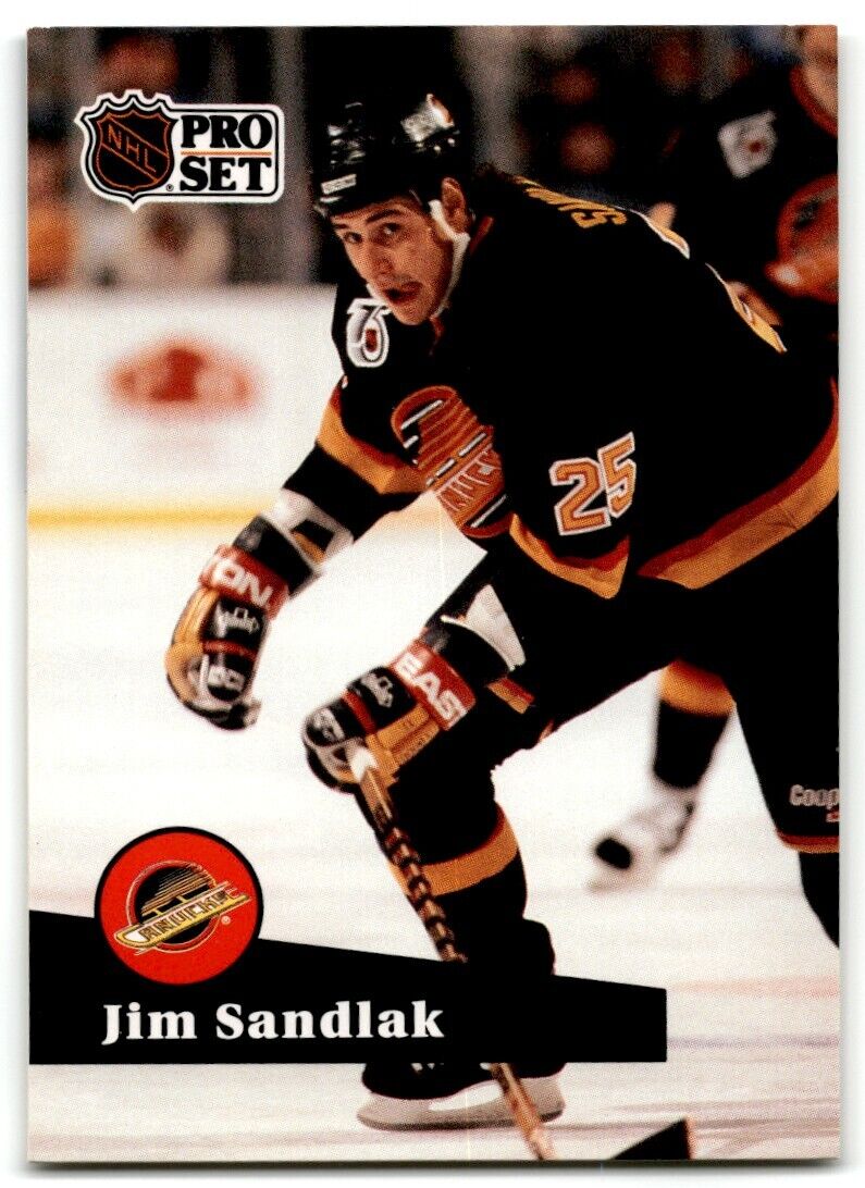 1991-92 Pro Set Jim Sandlak Vancouver Canucks #497