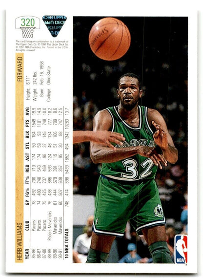 1991-92 Upper Deck Herb Williams Dallas Mavericks #320