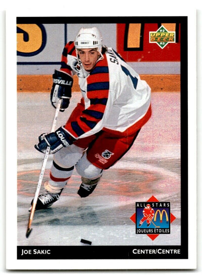 1992-93 Upper Deck McDonald's All-Stars Joe Sakic Quebec Nordiques #MCD-26