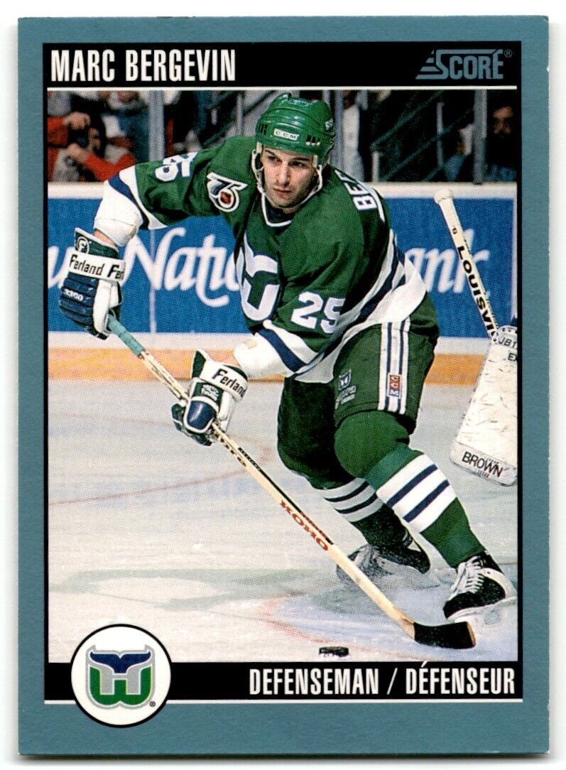 1992-93 Score Marc Bergevin Hartford Whalers #404