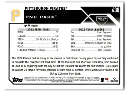 2023 Topps Pittsburgh Pirates Pittsburgh Pirates #430