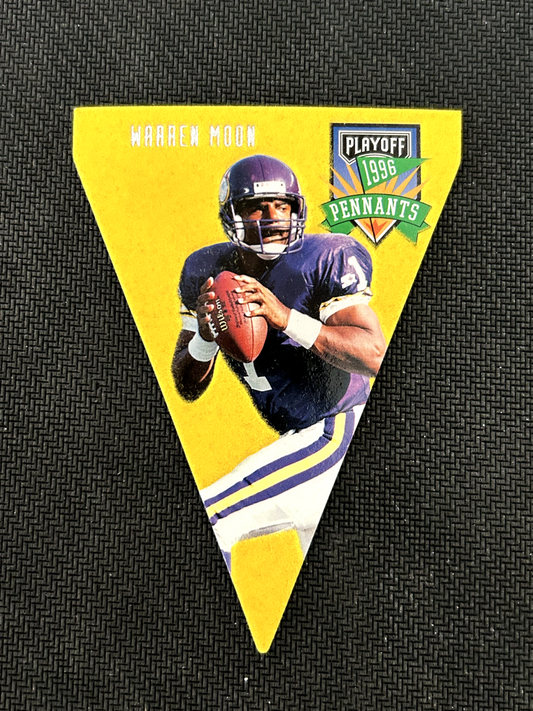 1996 Playoff Contenders Warren Moon Yellow Pennants Die-Cut #56 - Vikings