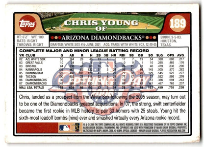 2008 Topps Opening Day Chris Young Arizona Diamondbacks #189