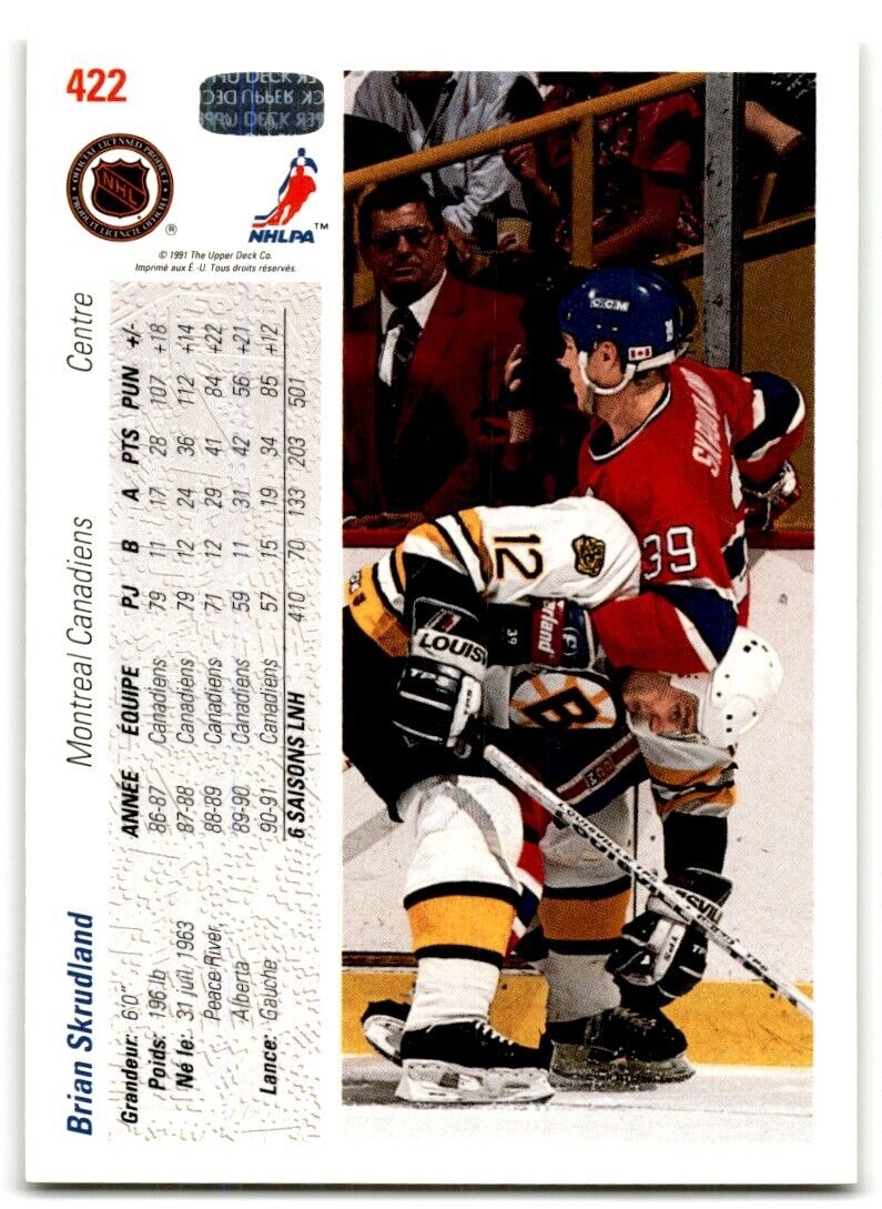 1991-92 Upper Deck Brian Skrudland Montreal Canadiens #422