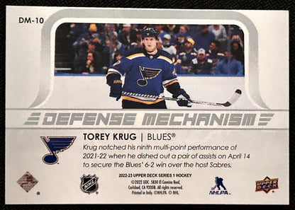 2022-23 Upper Deck Defense Mechanism Torey Krug St. Louis Blues #DM-10