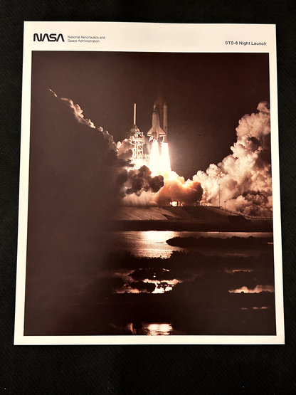 NASA Space Shuttle STS-8 Night Launch litho 8X10