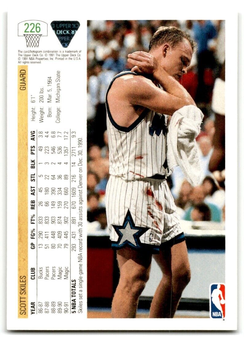 1992-93 Upper Deck Scott Skiles Orlando Magic #226