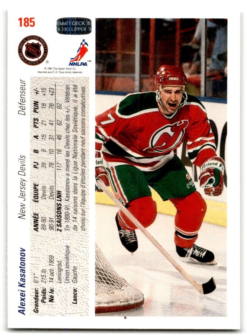 1991-92 Upper Deck Alexei Kasatonov New Jersey Devils #185