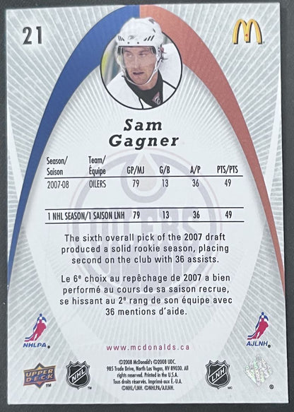 2008-09 McDonald's Upper Deck Sam Gagner Edmonton Oilers #21