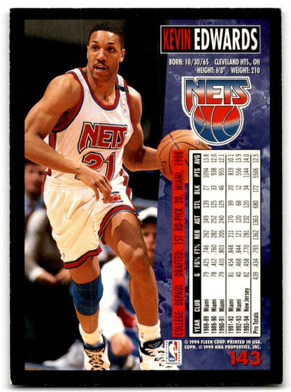 1994-95 Fleer Kevin Edwards New Jersey Nets #143