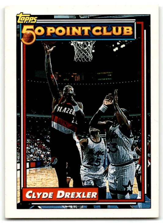 1992-93 Topps 50 points club Clyde Drexler Portland Trail Blazers #212