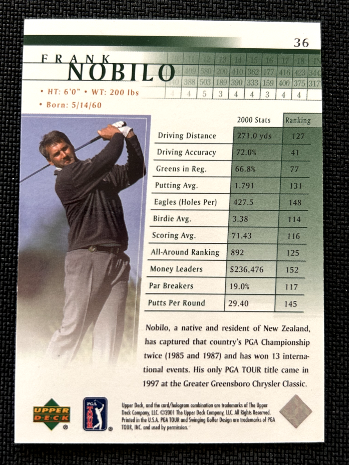 Frank Nobilo 2011 Upper Deck golf #36