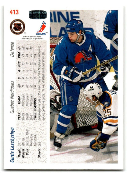 1991-92 Upper Deck Curtis Leschyshyn Quebec Nordiques #413