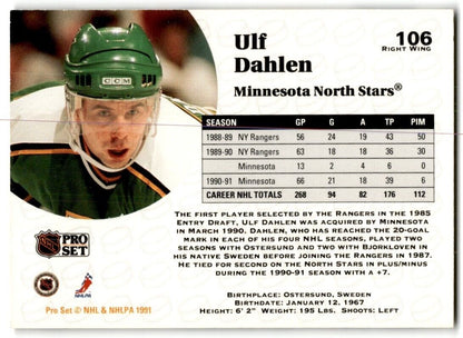 1991-92 Pro Set Ulf Dahlen Minnesota North Stars #106