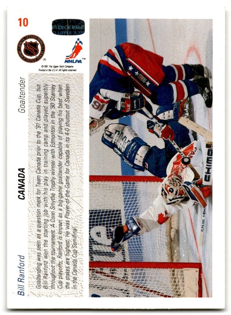 1991-92 Upper Deck Bill Ranford Canada #10