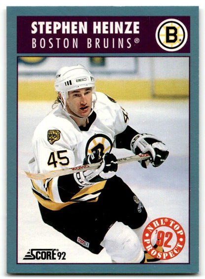 1992-93 Score Canadian Steve Heinze Boston Bruins #476