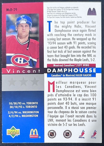 1994-95 Upper Deck McDonald's Vincent Damphousse Montreal Canadiens #MCD-29