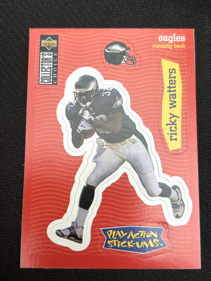 1997 Collector's Choice Stick-Ums #S4 RICKY WATTERS Football Card Sticker EAGLES