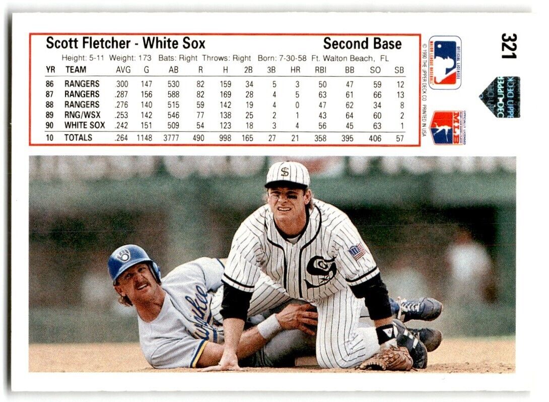 1991 Upper Deck Scott Fletcher Chicago White Sox #321