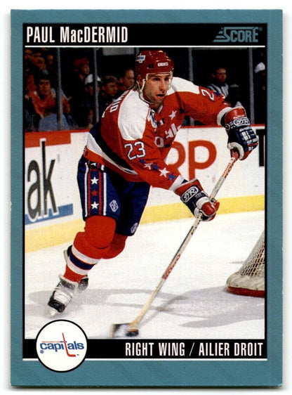 1992-93 Score Paul MacDermid Washington Capitals #59