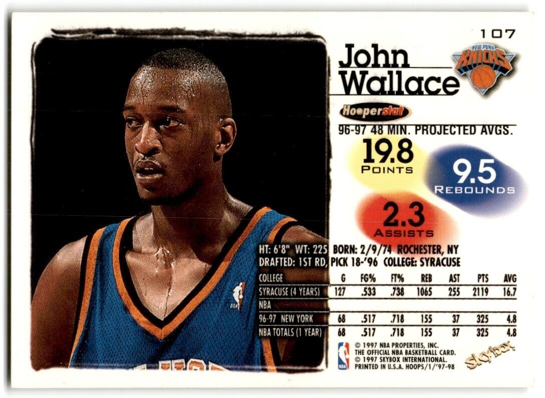 1997-98 Hoops John Wallace New York Knicks #107