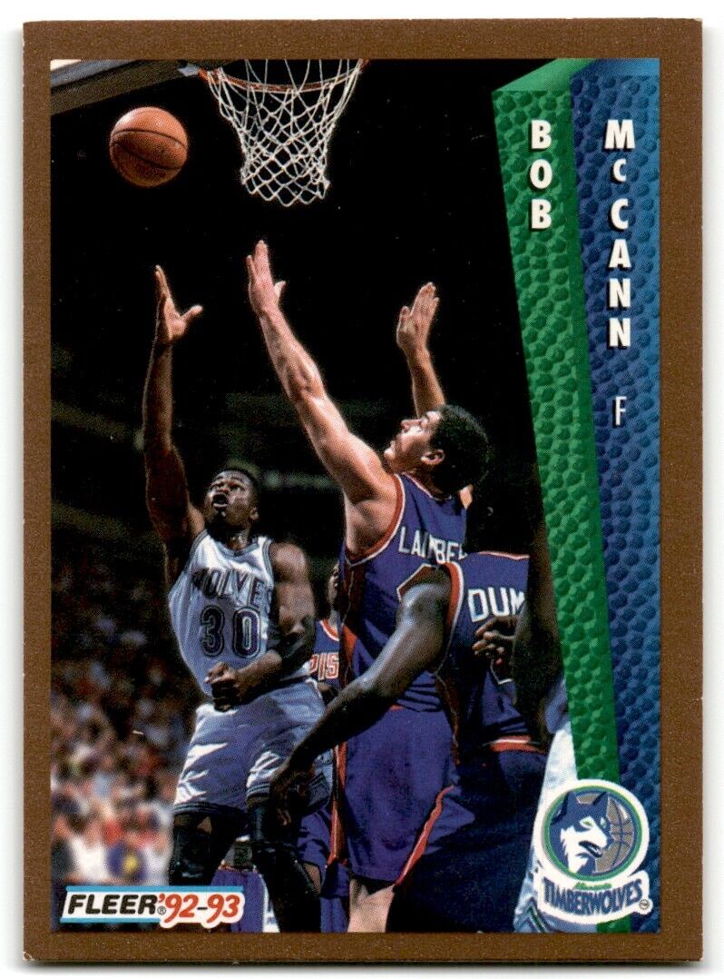 1992-93 Fleer Bob McCann Rookie Minnesota Timberwolves #380