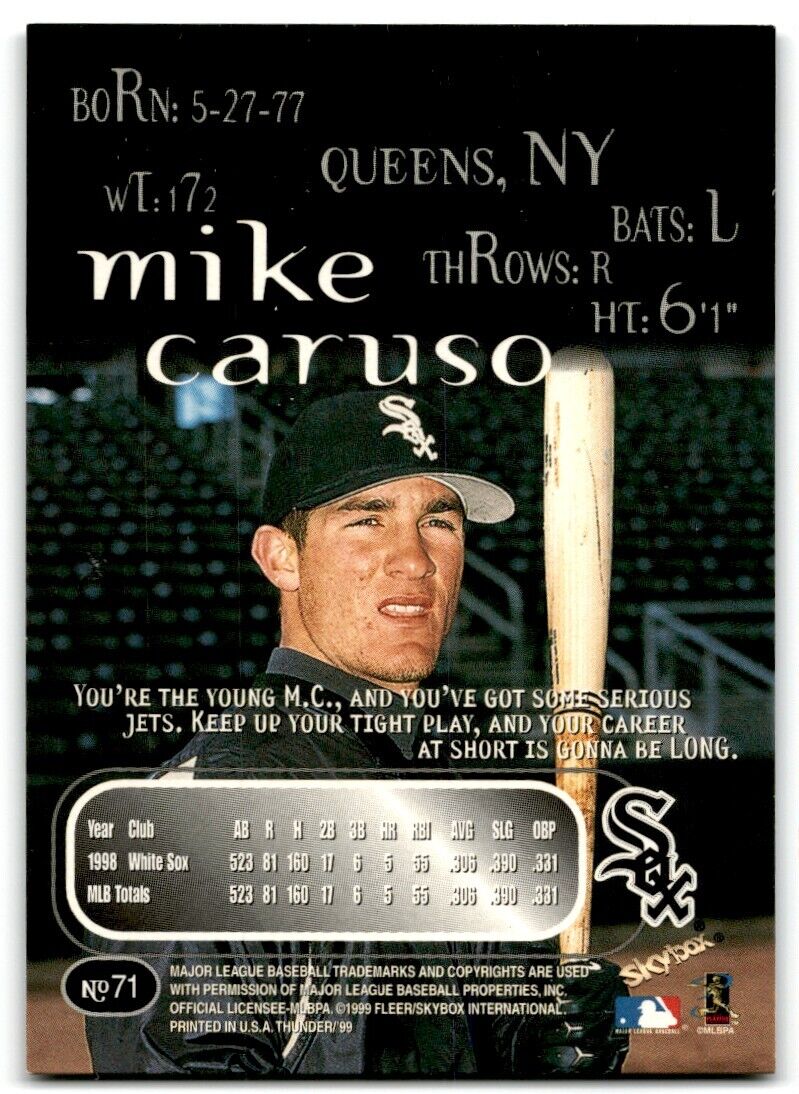 1998 SkyBox Thunder Mike Caruso Chicago White Sox #71