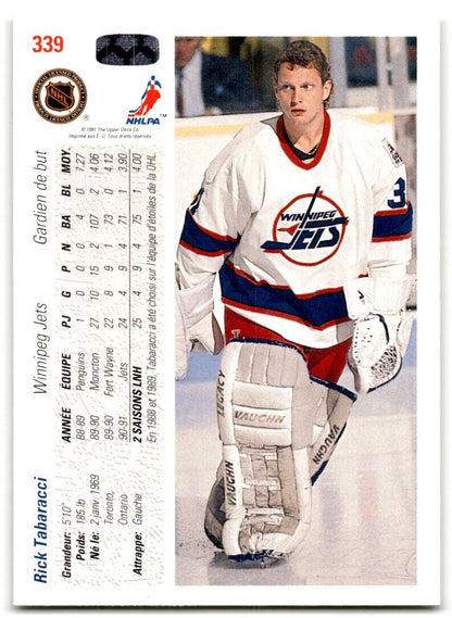 1991-92 Upper Deck French Rick Tabaracci Winnipeg Jets #339