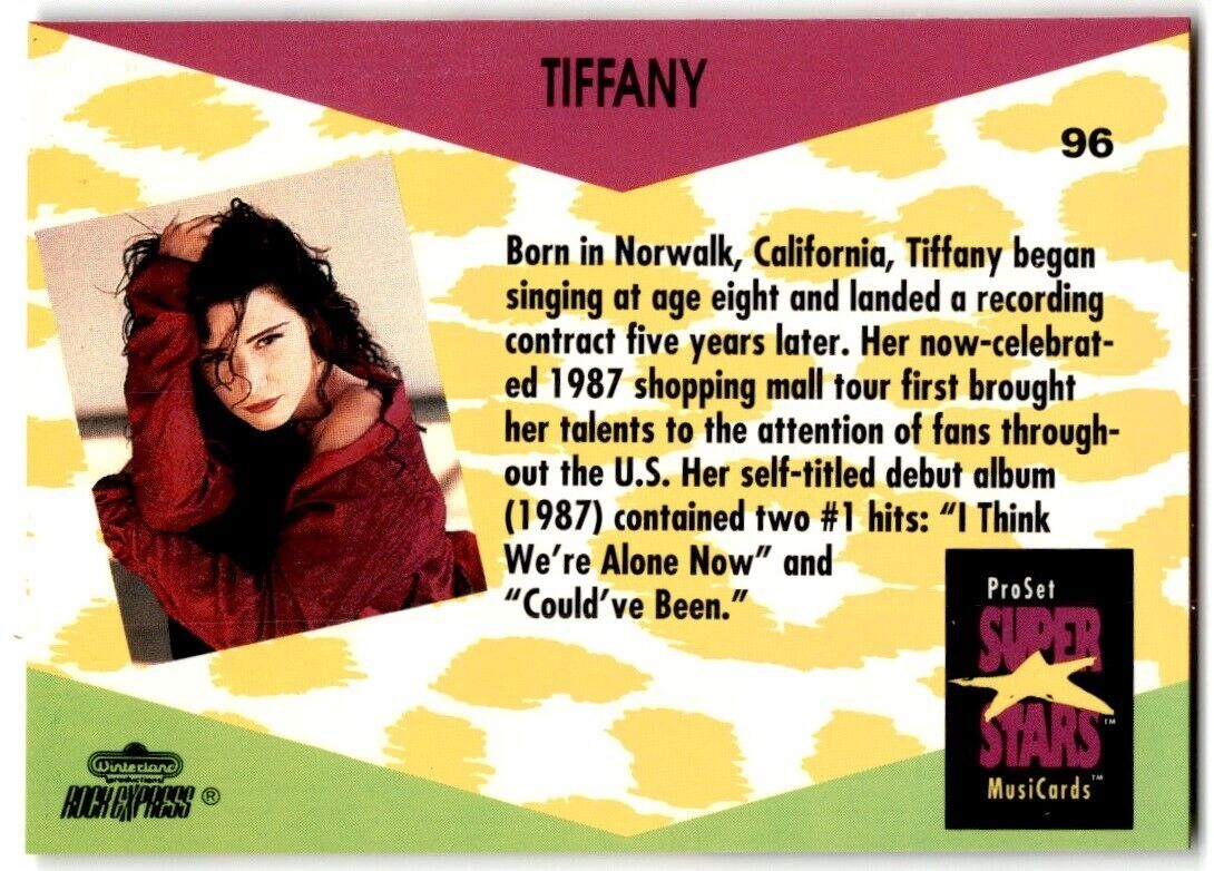 1991-92 ProSet Super Stars MusiCard Tiffany #96