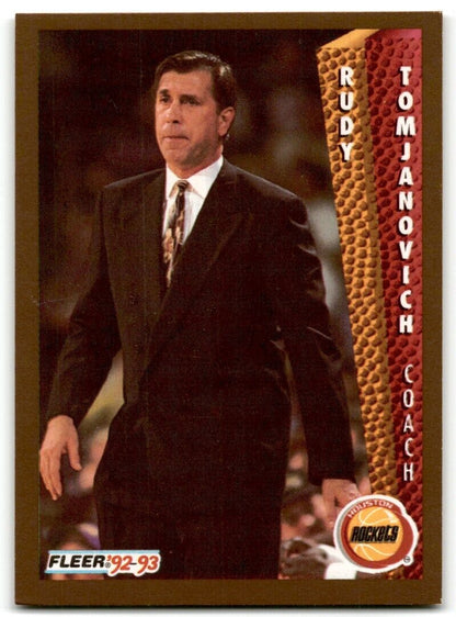 1992-93 Fleer Rudy Tomjanovich Houston Rockets #87