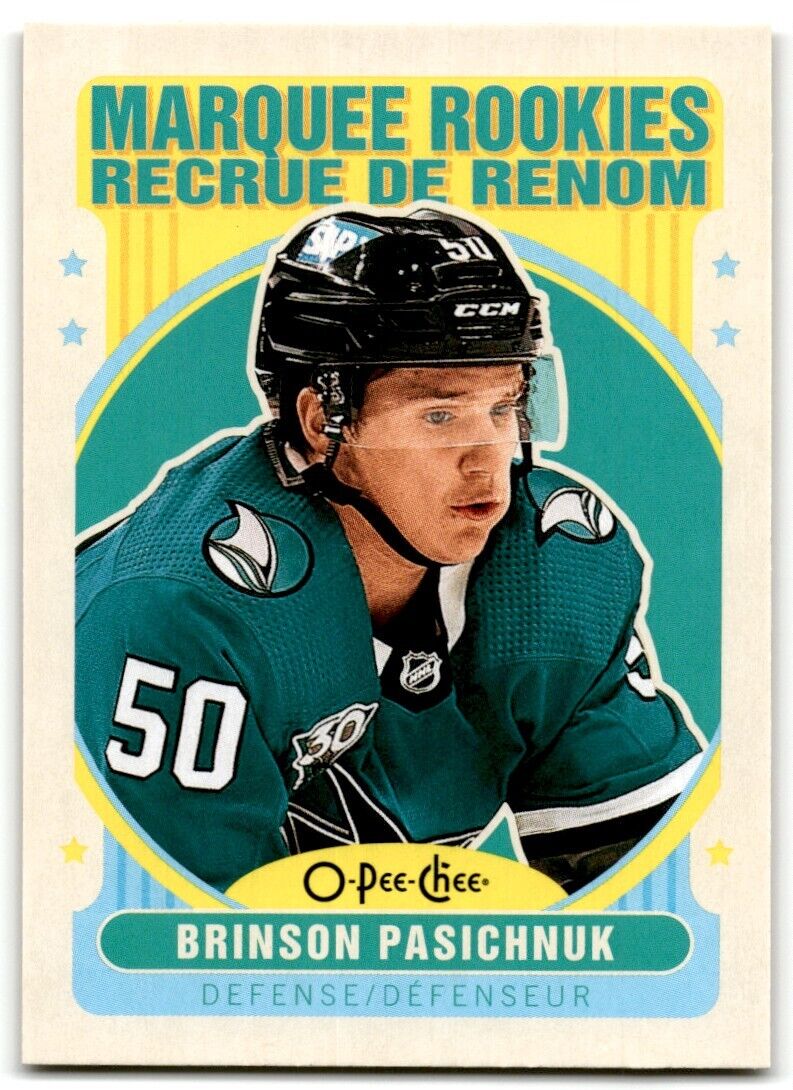 2021-22 O-Pee-Chee Markee Rookies Retro Brinson Pasichnuk Rookie San Jose Sharks