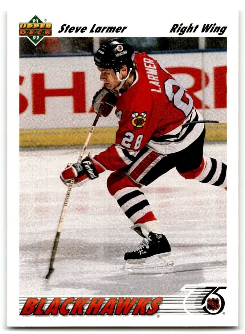 1991-92 Upper Deck French Steve Larmer Chicago Blackhawks #257B