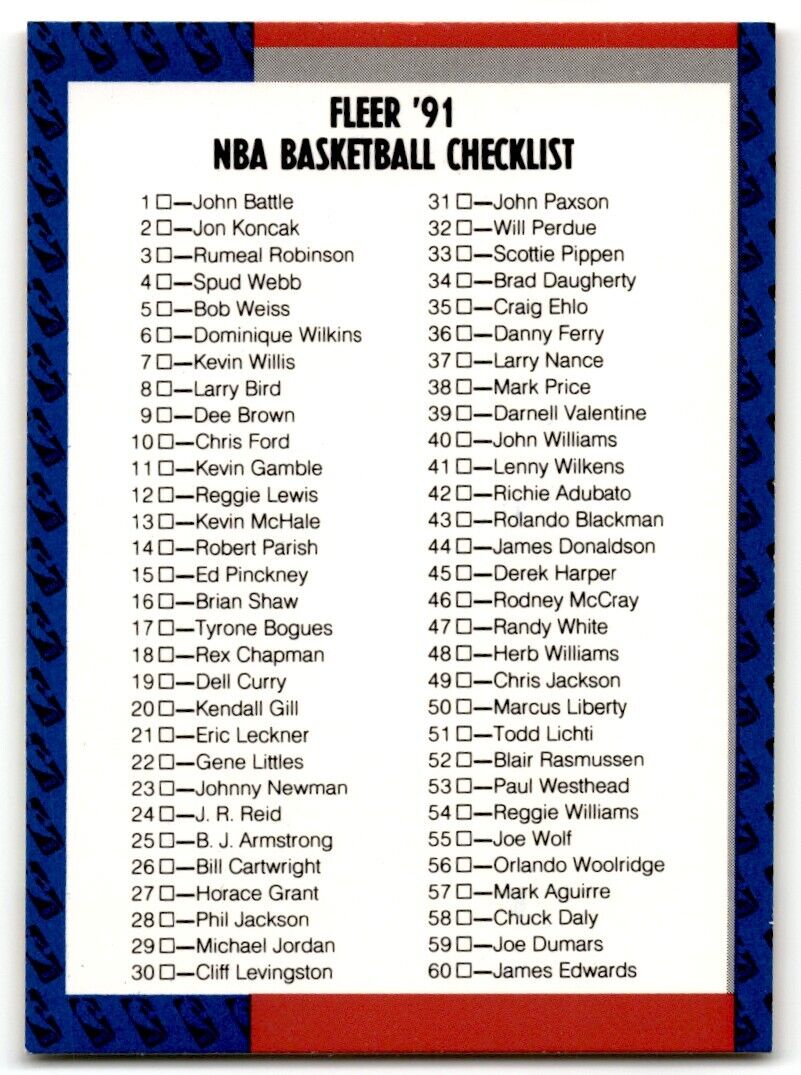 1991-92 Fleer Update Basketball Checklist #239