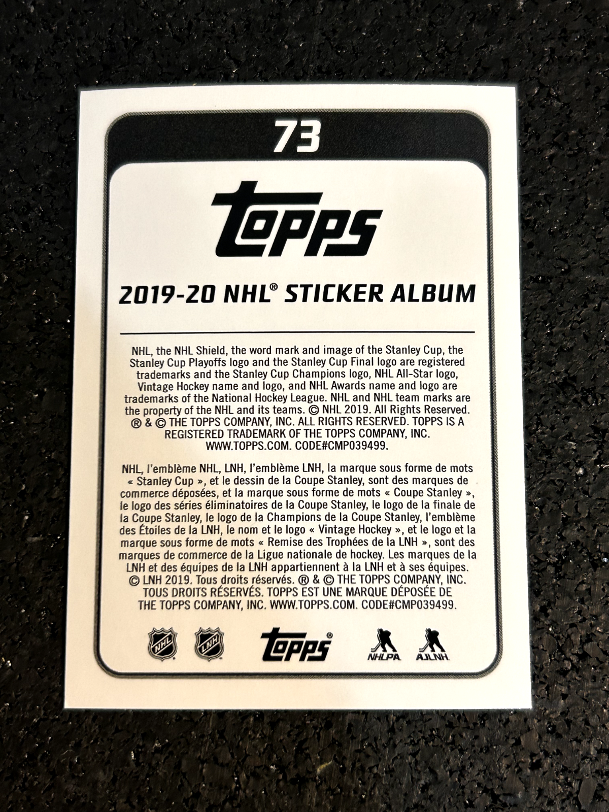 2019-20 Topps NHL Stickers #73 Matthew Tkachuck FOIL