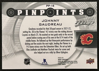 2022-23 Upper Deck MVP Pinpoints Johnny Gaudreau Calgary Flames #PP-16